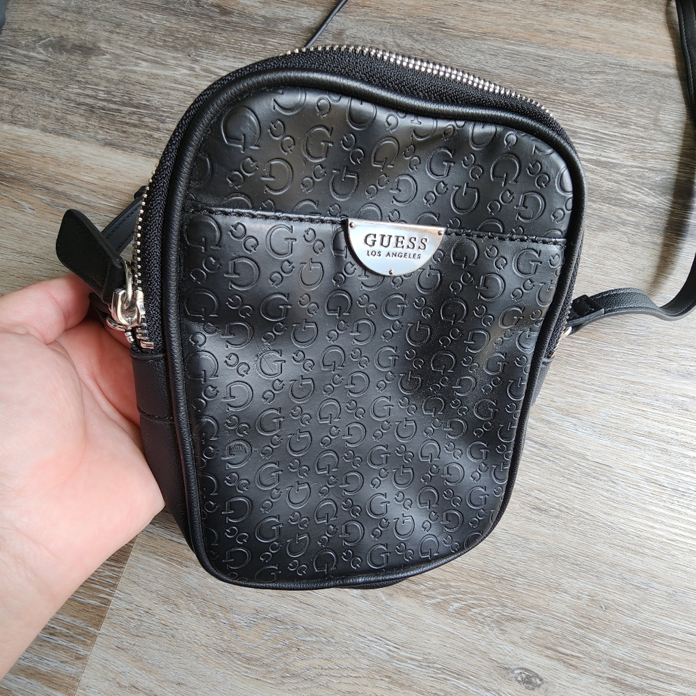 Guess Matte Black Rectangular Crossbody - image 2